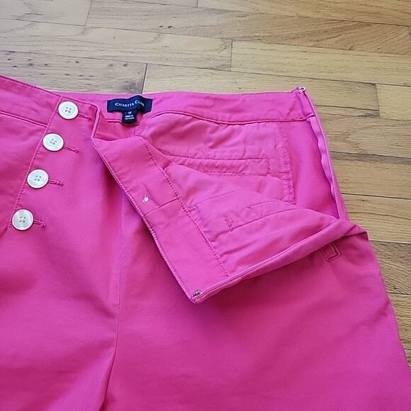 Charter Club Cropped Wide Leg Sailor Pants Hot Pink High Rise Barbie Nautical - Picture 5 of 15